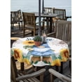 thumbnail image 2 of Outdoor Tablecloth with Umbrella Hole for Patio/Picnic/Party/Camping, Sunflower Gnomes Waterproof Table Cloth Round Cover Washable, Summer Botanical Elegant Floral (Dia 54"), 2 of 8