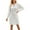 White, variant on Women Knitted Cable Sweater Dress Casual Warm Long Sleeve Split Mini Party Dress for Fall Beach Club Streetwear