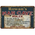 thumbnail image 1 of Rowan's Man Cave Rules Chic Rustic Green Sign Home 16 x 24 Matte Finish Metal 116240049400, 1 of 1