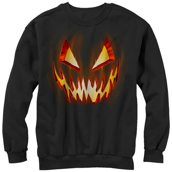 Men's Lost Gods Halloween Evil Pumpkin Face  Sweatshirt Black Medium