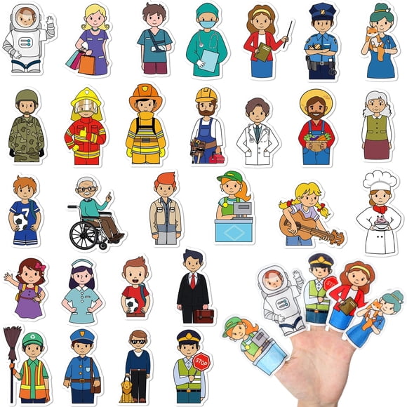 Muñecos de fieltro blando Simgoing, 28 unidades, Community Helpers