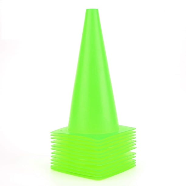 Conos de Entrenamiento de Tráfico Fragraim Paquete de 12 Conos de Plástico Verde de 30 cm