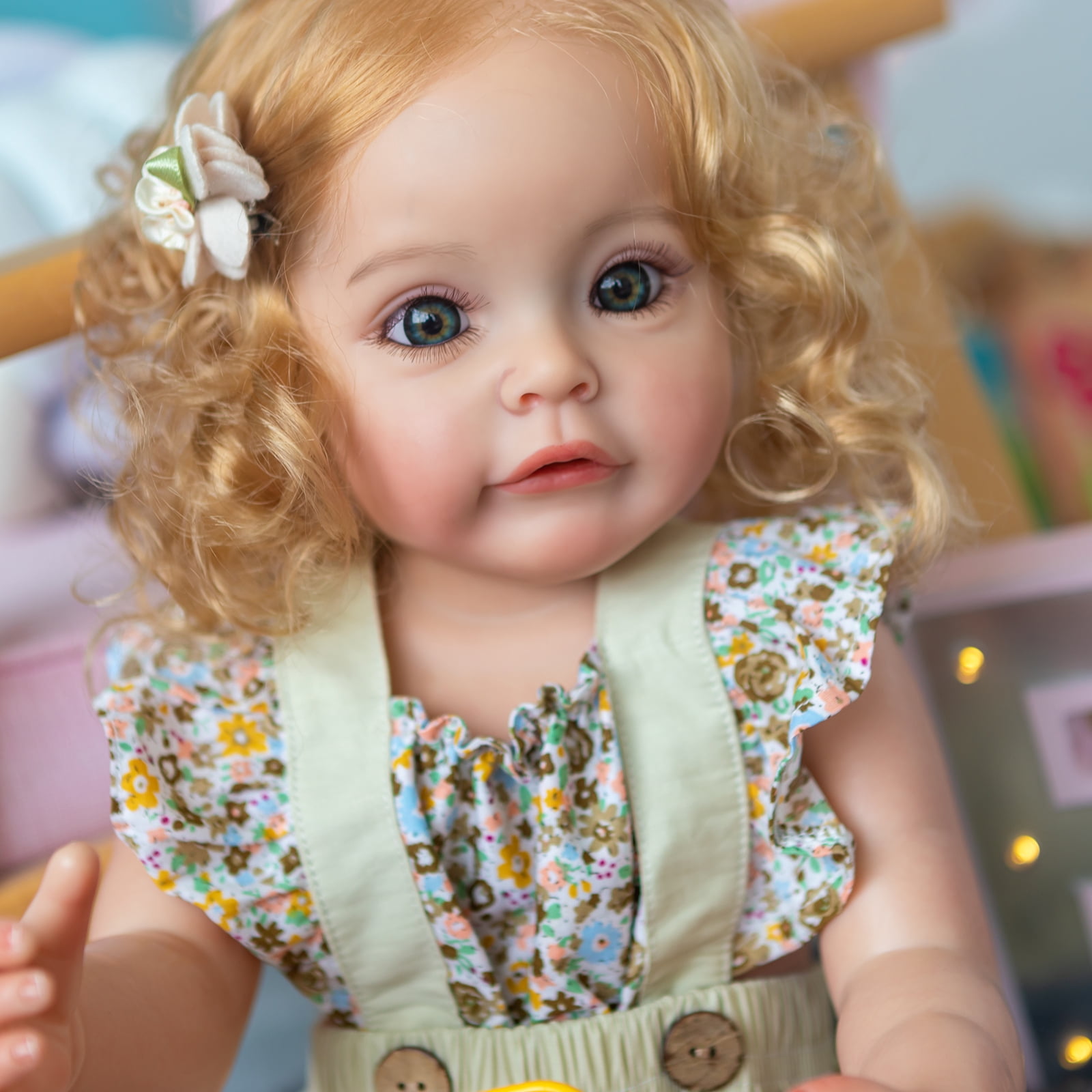 iCradle Lifelike Lovely Reborn Baby Dolls Girl 22 inches 55 cm Soft Full Body Vinyl Realistic Newborn Baby Dolls Real Life Adorable Girl Toys for Kids Age 3+ Xmas Birthday Gift