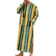 thumbnail image 4 of CAMISAS DE NOCHE RAYADAS INSPIRADORAS PARA HOMBRES, Pijama de Manga Larga con Cuello en V, Noche Amarillo Azul, 4 of 4