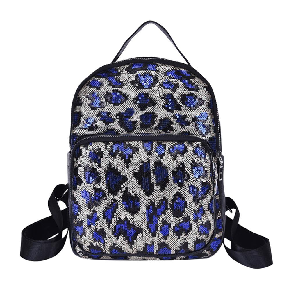 leopard print school backpack