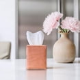 thumbnail image 7 of PILLOWPIA James Stonewashed Linen Tissue Box Holder, Sandalwood, Decorative Home Accessory, 4.5" L x 4.5" W x 5.5" H, 7 of 7