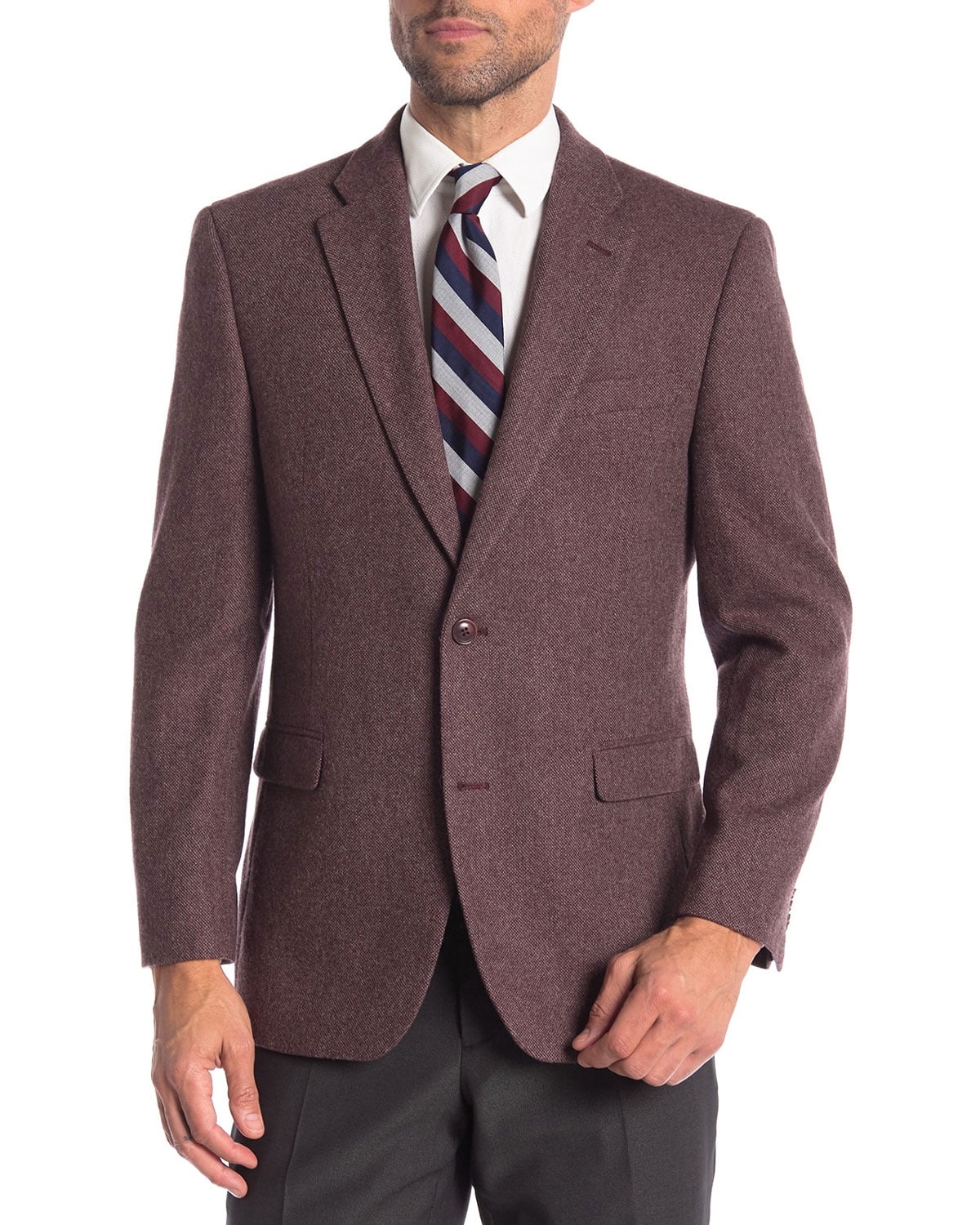 Tommy Hilfiger Mens Regular Fit Weave Sport Coat 42 Long Wine/Tan ...