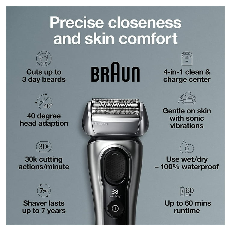 Braun 8453cc Series 8 Shaver with SmartCare Centre 