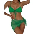 thumbnail image 1 of Txlixc Conjunto de traje de baño dividido para mujer, bikini con volantes+bragas con cordones+cobertores de malla Txlixc Moda, 1 of 7