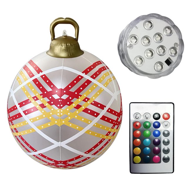 Bola de Navidad LED luminosa para decoración de interiores y exteriores, globo inflable de juguete, regalo de Navidad, 60cm