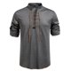 thumbnail image 1 of pstuiky hombres de manga larga, Suéter informal de manga larga con cuello redondo y cordón ajustable de color liso para hombre camisetas de hombre m, 1 of 9