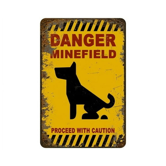Danger Minefield Aged Funny Metal Sign Vintage Retro Tin Sign Metal Sign Decor for Garage Home Bar Pub Store Shop Hotel Man Size: 8 x 12 Inches