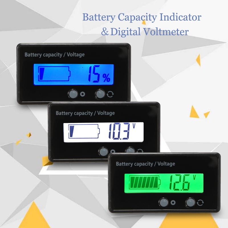 Battery Monitor Hour Meter Tester 12V 24V 36V 48V RSOC Surplus Capacity Percent 