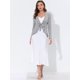 thumbnail image 2 of AllegK Cardigan Dobladillo Rizado RebeDe Punto Frente De CorbaPaMujeres Gris Claro M, 2 of 5