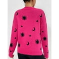 thumbnail image 2 of Jacquard Crewneck Pullover Knitted Sweaters For Women Casual Skull Halloween Sweater Autumn And Winter Tops, 2 of 6