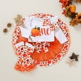 thumbnail image 2 of Happy Town Toddler Girls Fall Clothes 1st Birthday Outfits Pumpkin Romper Tulle Tutu Skirt With Headband Halloween Set, 2 of 7