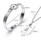 thumbnail image 3 of Pulsera con candado y collar con llave: joyería para parejas de acero de titanio, regalo romántico para el día de San Valentín, cumpleaños, Navidad, boda, aniversario Feliz Sencillez, 3 of 3