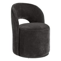 Harjo Velvet Upholstered Swivel Accent Chair Charcoal Grey