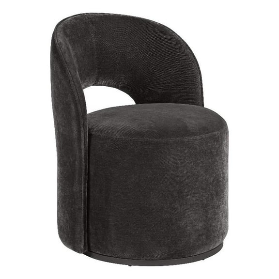 Harjo Velvet Upholstered Swivel Accent Chair Charcoal Grey