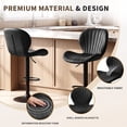 thumbnail image 4 of Exnote Bar Stools Set of 2, Modern Swivel Adjustable Bar Chairs, Faux Leather Upholstered Counter Height Bar Stools with Backrest, Comfort Barstools for Kitchen Island, Home Bar, Black, 4 of 7