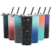 Simple Modern 24 oz Classic Tumbler Travel Mug with Clear Flip Lid & Straw - 18/8 Stainless Steel Water Bottle Engraved: Lunar