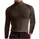 thumbnail image 2 of Blusa y camisas de cuello alto de manga larga para hombre, blusa informal de manga larga con cuello alto y elasticidad sólida para hombre., 2 of 5