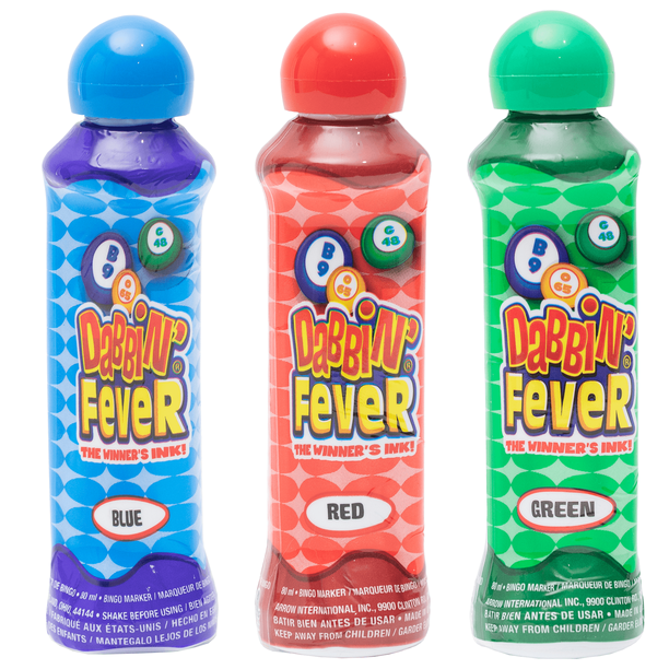 Dabbin' Fever Bingo Daubers Set of 3 Bingo Daubers Blue, Red, and