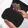 thumbnail image 6 of Sikiie Buffalo Plaid Dark Green Print Flip Double-layer Pencil Case, All-purpose Stationery Bag for Study and Office, Zipper Design, Unisex, 6 of 7