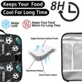 thumbnail image 4 of Football and Rugby Black Pattern Bento School Insulated Lunch Bag Box with Shoulder Strap and Bottle Holder, 11" X 9.5" X 3.5", 4 of 5
