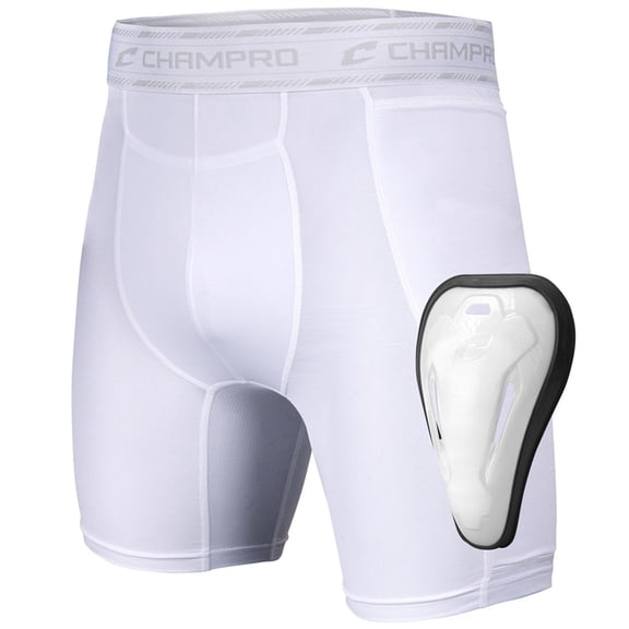 Champro Youth Take-Out Sliding Shorts w/Cup White M