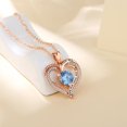 thumbnail image 3 of EUDORA March Birthstone Necklaces for Women, 925 Sterling Silver Rose Gold Heart Shape I Love You to the Moon and Back Pendant Jewelry, Gifts for Mother Daughter Sister Grandma Her,Mar Aquamarine, 3 of 10
