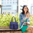 thumbnail image 4 of Bolso casual para mujer, bolso de hombro, bolso de gran capacidad, bolso de nailon suave, azul viejo, 4 of 5