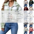 thumbnail image 4 of Tqcoqu Women's Plaid Jackets Long Sleeve Button Front Lapel Fuzzy Fashion Warm Winter Cropped Sherpa Coat, 4 of 8
