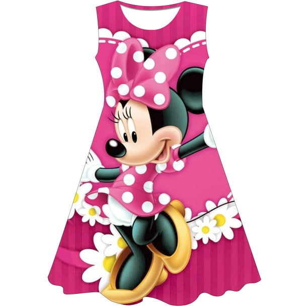 Minnie Mouse Robe pour 2-8 ans Fille Princesse Robe Enfants Fête d’