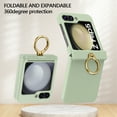 thumbnail image 2 of DeCase for Samsung Galaxy Z Flip 5 - Rugged Shockproof PC Hinge Protector Case with Ring Stand - Enhanced Protection and Convenient Hands-Free Viewing, Lightgreen, 2 of 7