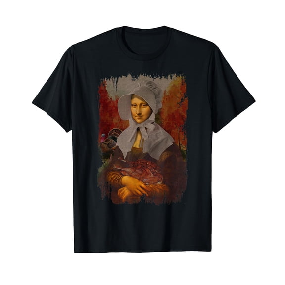 Mona Lisa with Turkey Thanksgiving for Art Teacher Mona Lisa T-Shirt