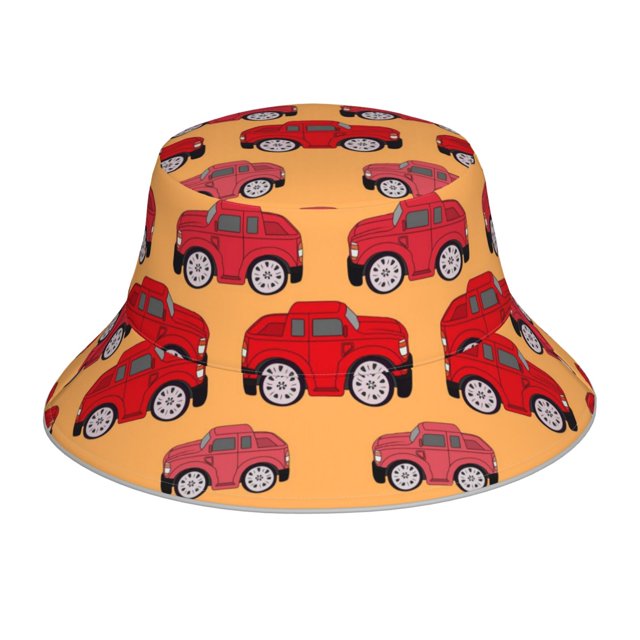 Fotbe Red Cars Sombrero Tipo Pescador con Estampado – Sombrero de Sol de Algodón de Moda para Playa, Golf, Pesca