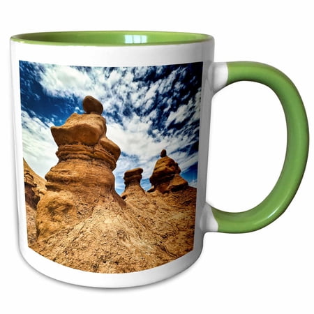 3drose, Hoodoo Formations in Goblin Valley State Park, Utah, 15oz Two-tone Green Mug