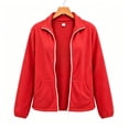 thumbnail image 4 of Tdoqot Womens Hoodless Fleece Jackets- Full Zip Casual Lightweight Long Sleeve Loose Fall Jacket Outwear Size S, 4 of 5