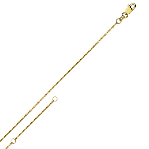 14K Yellow Gold 16" & 18" Adjustable Square Wheat Chain 0.85 mm 1.8 grams