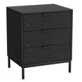 thumbnail image 3 of Eumyviv Black Nightstand with 3 Drawers, Modern Bedside Table End Table for Bedroom H0147, 3 of 8