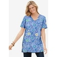 thumbnail image 5 of Woman Within Plus Size Perfect Printed Short-Sleeve Shirred V-Neck Tunic, 5 of 6