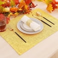 thumbnail image 5 of decorUhome Placemats Set of 6 - Cotton Linen Blend Washable Heat Resistant Dining Table Mats, Mustard Yellow, 13" x 19", 5 of 8