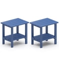 thumbnail image 6 of OTSUN Adirondack Outdoor Side Table Set of 2, 16" HDPE Patio Side Table with Shelf, Weather Resistant Easy Maintenance for Backyard Pool Porch Garden & Lawn, 6 of 12