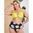 thumbnail image 2 of Tallas grandes Lazo de volante Push Up Flower Bikini Bikini de alta altura Rosegal Camisetas sin mangas de talla grande, 2 of 5
