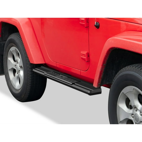 Carbon Steel   PE Step Area Both Sides Running Board-S Series 2007-2018 Jeep Wrangler JK 2-Door (Factory sidesteps or rock rails have to be removed)