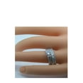 thumbnail image 4 of His Hers Cz Engagement Wedding Ring Set Sterling Silver  Stainless Steel, 4 of 6