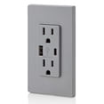 thumbnail image 4 of Cargador de pared USB Leviton tipo A y tipo C T5633-GY gris, 4 of 4