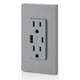 thumbnail image 4 of Cargador de pared USB Leviton tipo A y tipo C T5633-GY gris, 4 of 4
