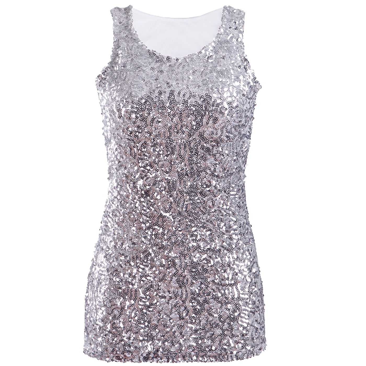 HDE - HDE Women's Shiny Sequin Tank Top Embellished Sparkly Sleeveless ...